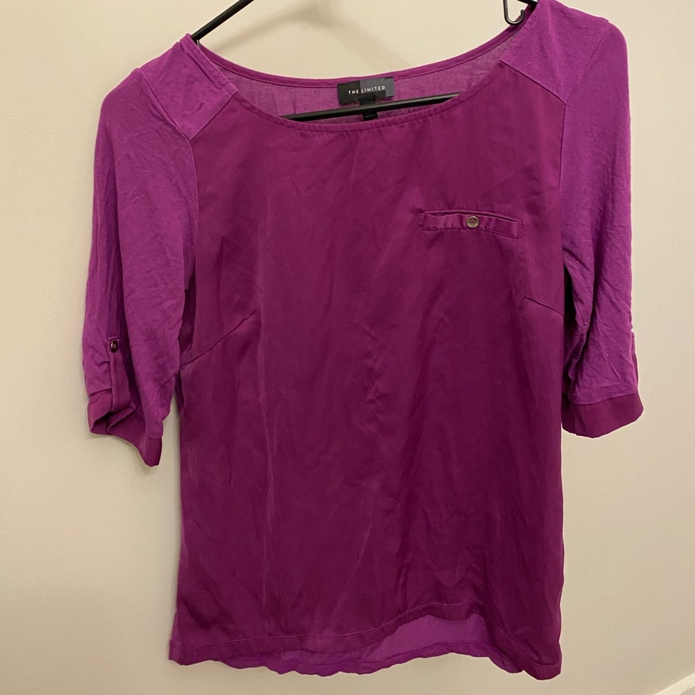 Express silk front top